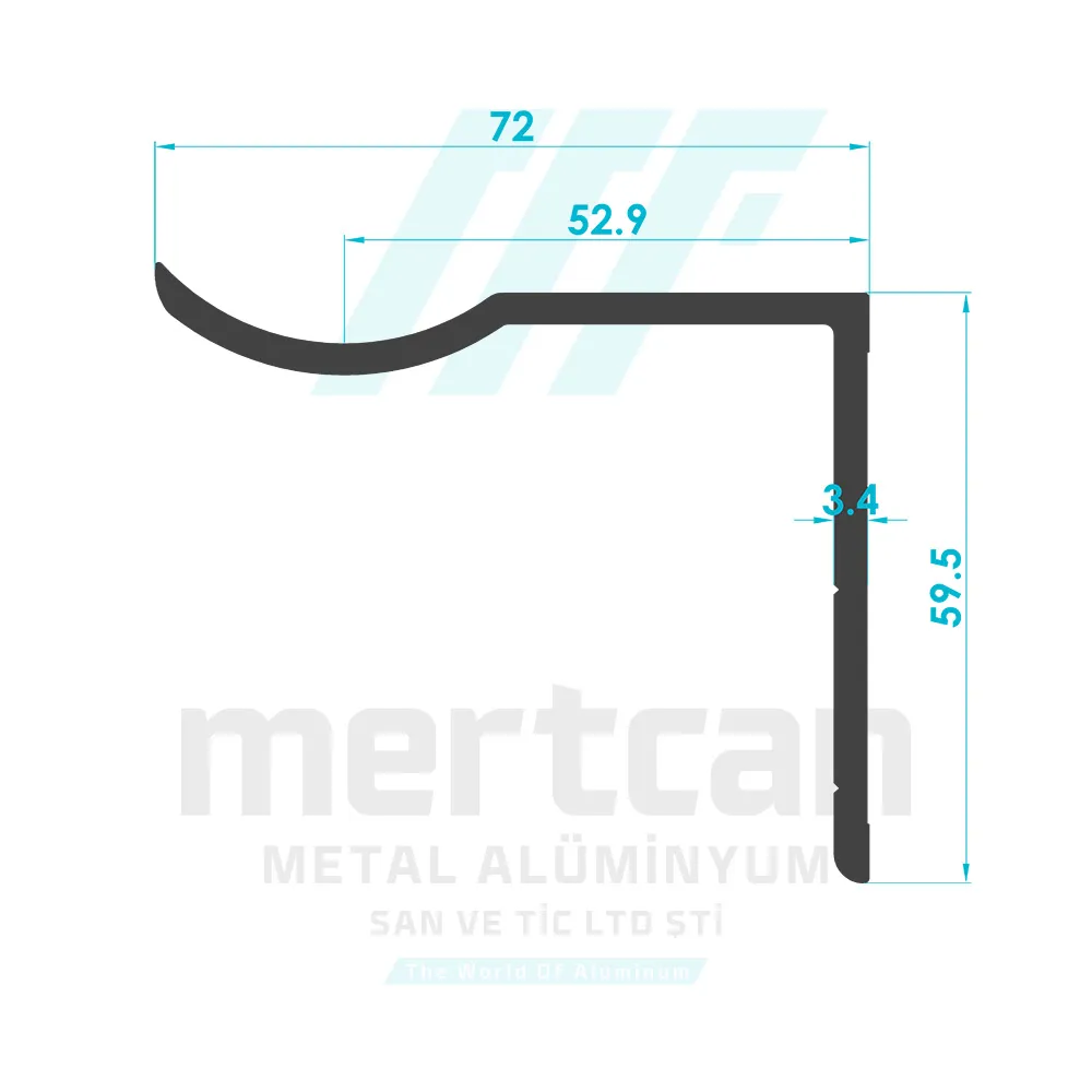 50mm Short L Connection Profile