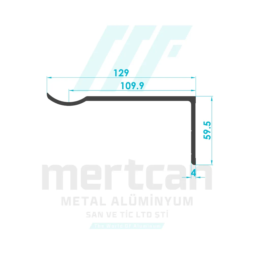 50mm Long L Connection Profile