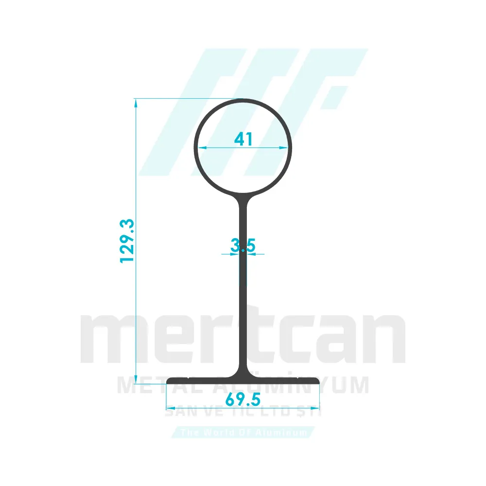 40mm Long T Connection Profile