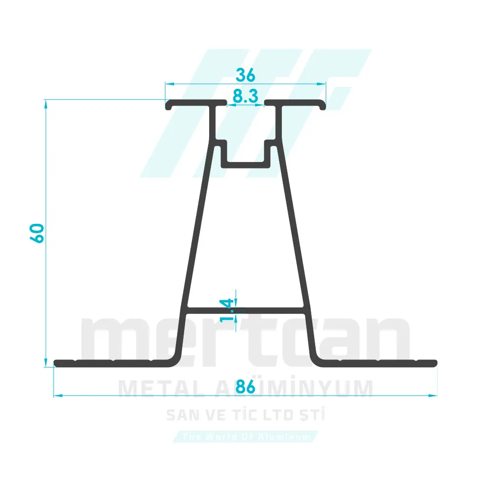Solar System 60mm Trapezoidal Purlin Profile