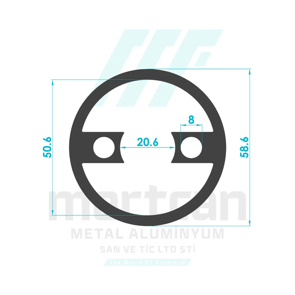 50mm Internal Hole Wall Flange Profile