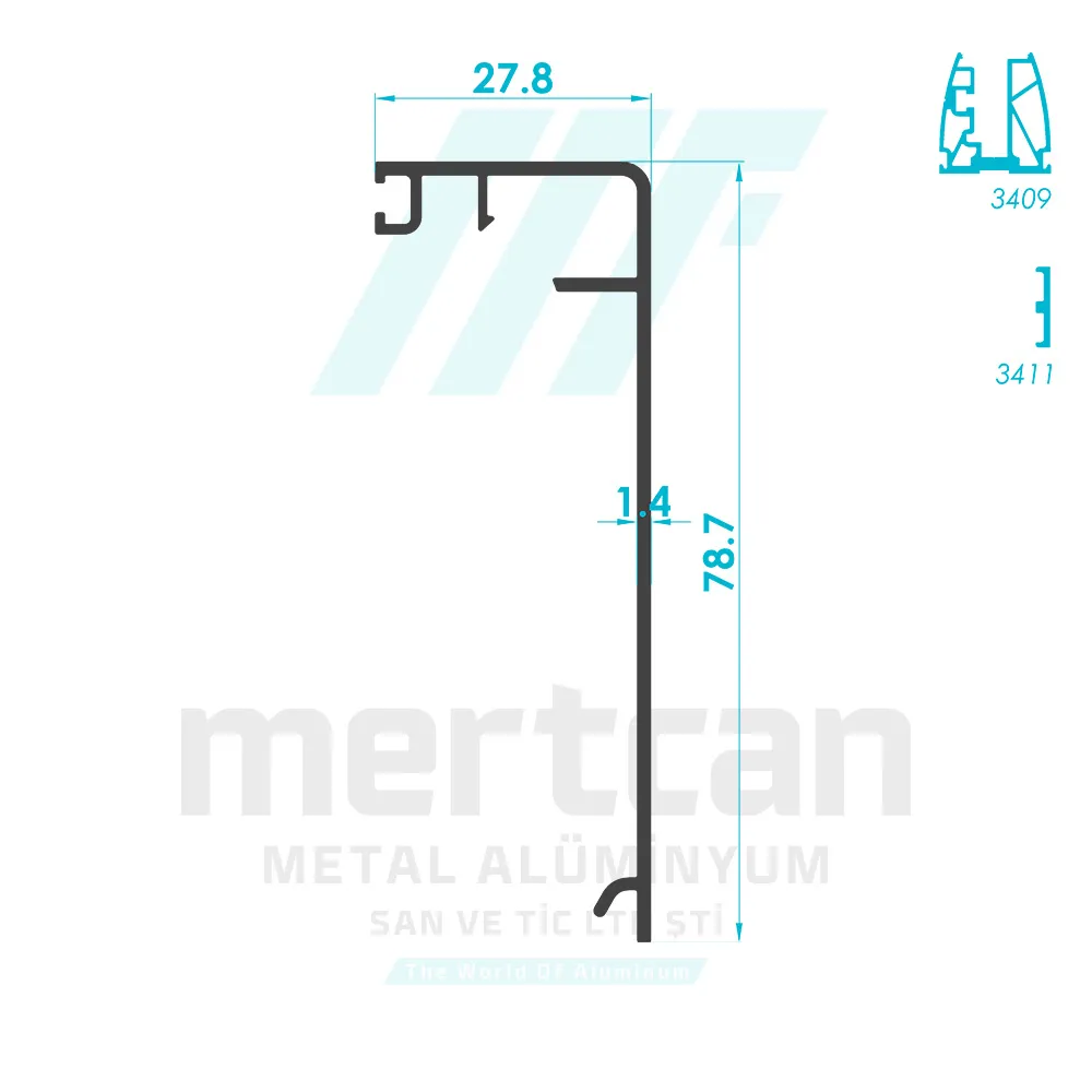 Square Glass Wedge Cover Profile (8-12mm)