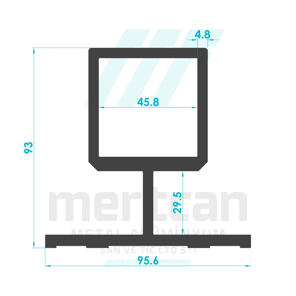 45x45 Box Special T Connection Profile