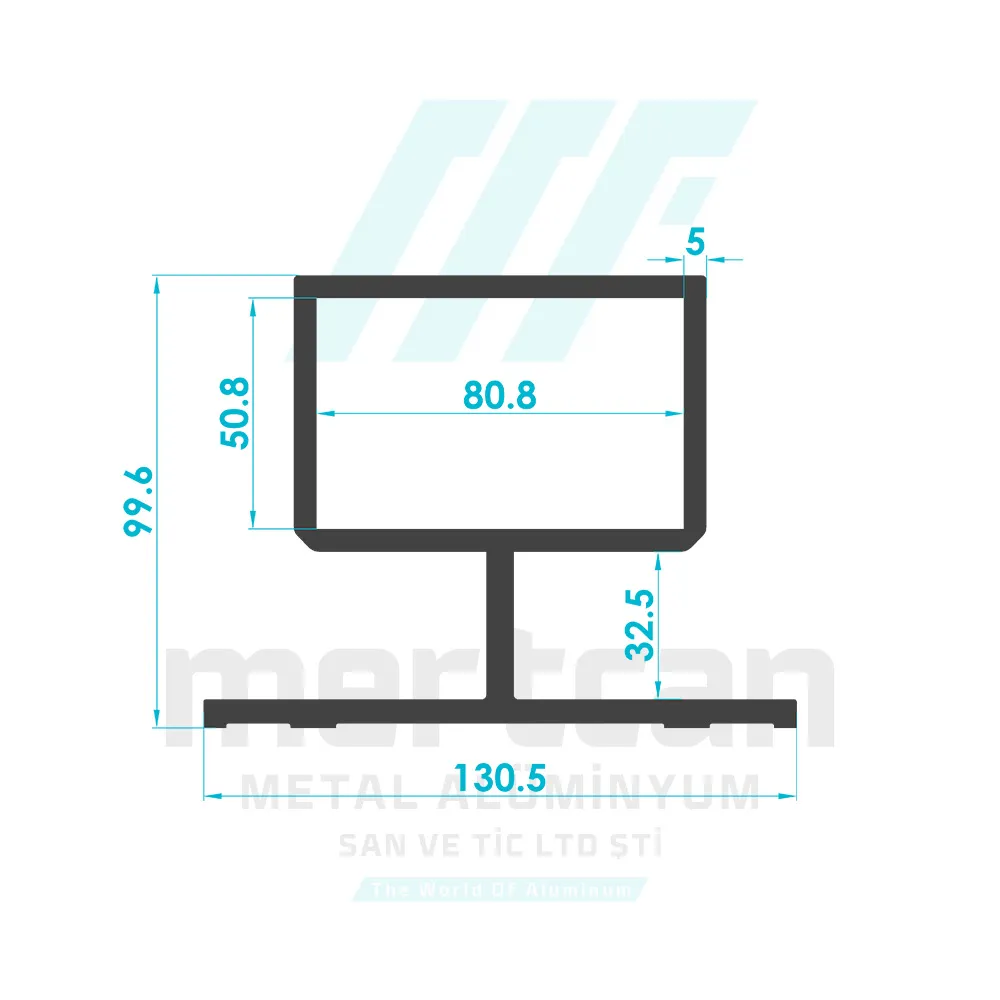 50x80 Box Special T Connection Profile