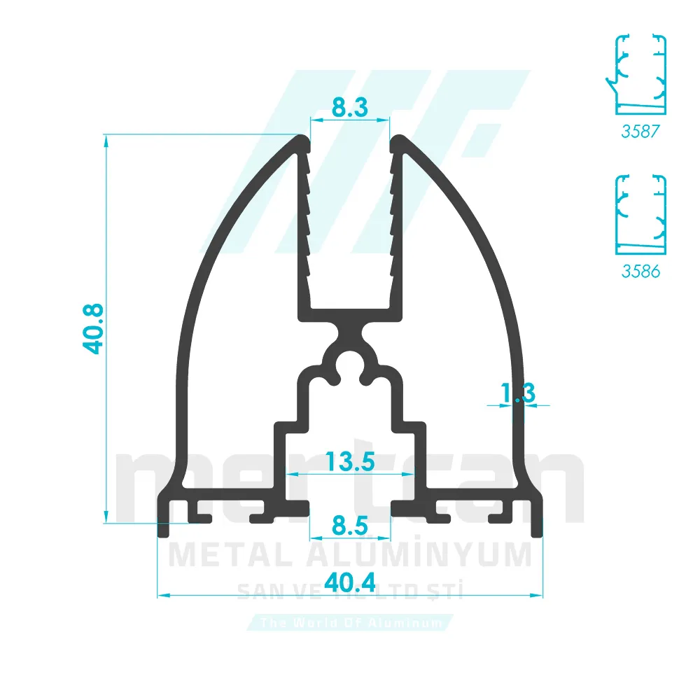 Glass Balcony Sash Profile - Gold Series 2