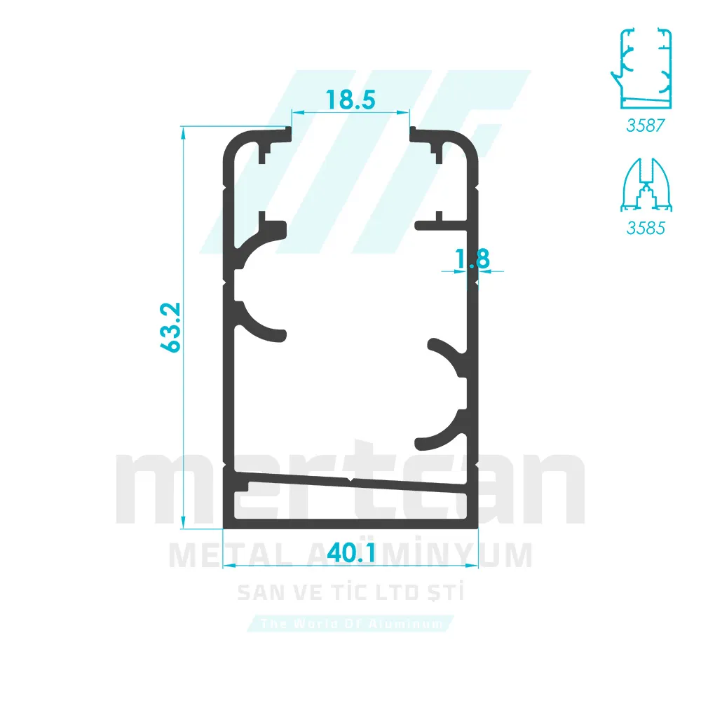 Glass Balcony Frame Profile - Gold Series 2