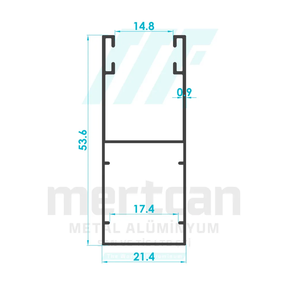 21x53 Roller Shutter Side U Post Profile