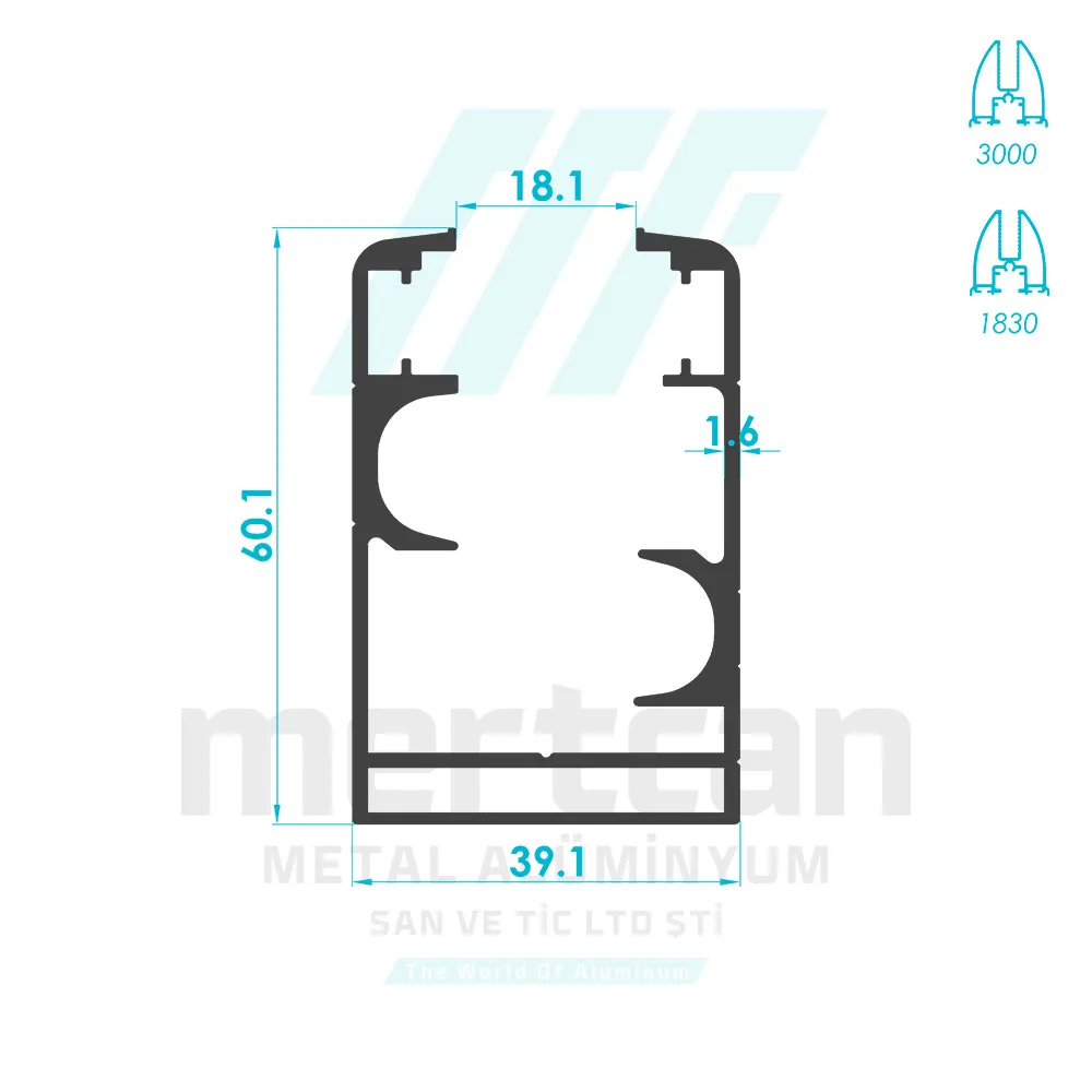 Glass Balcony Frame Profile - Fırtına Series 1