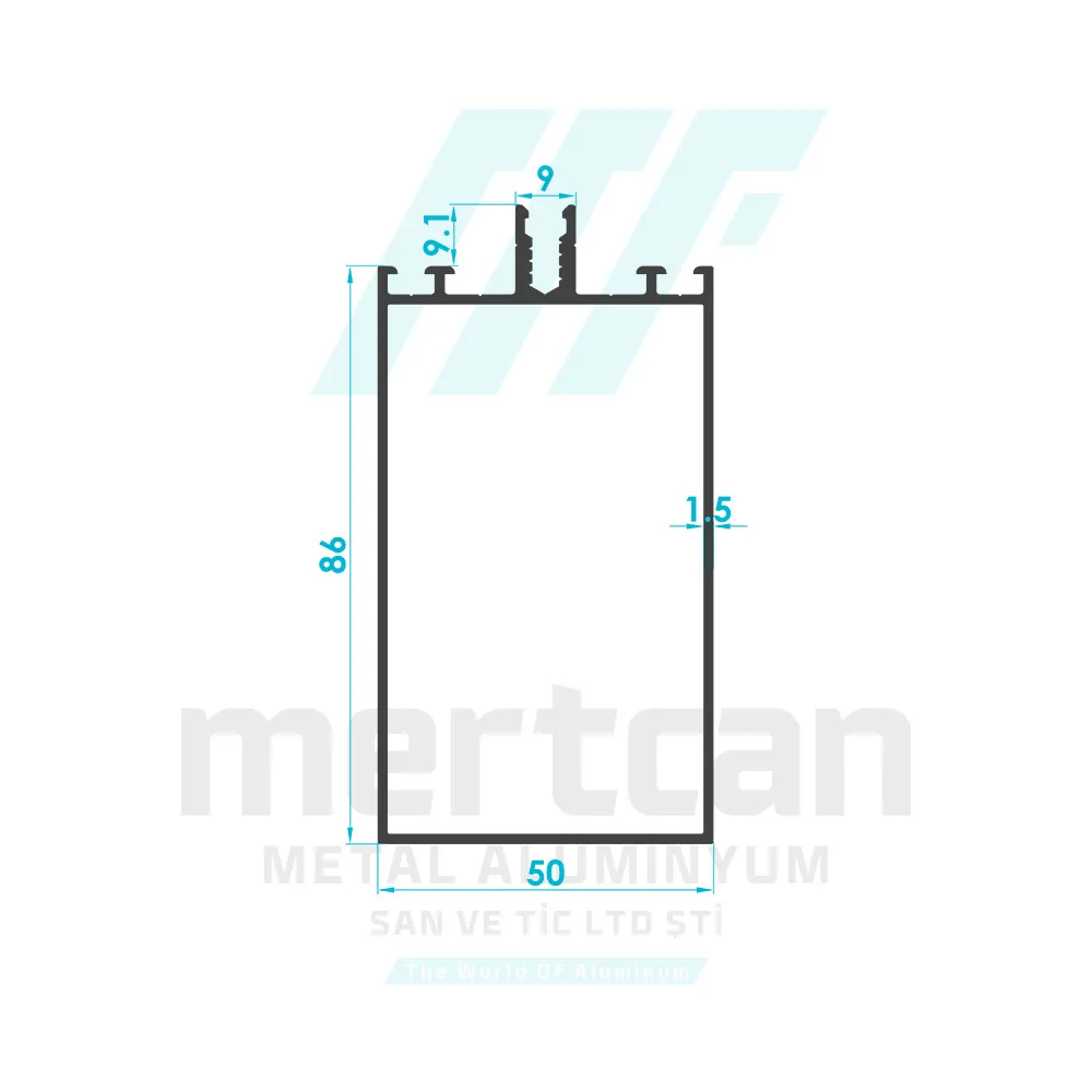 86mm Horizontal Facade Profile (Short Beak)