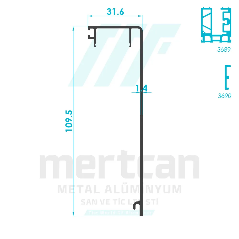 Square Glass Wedge Cover Profile (16-20mm)