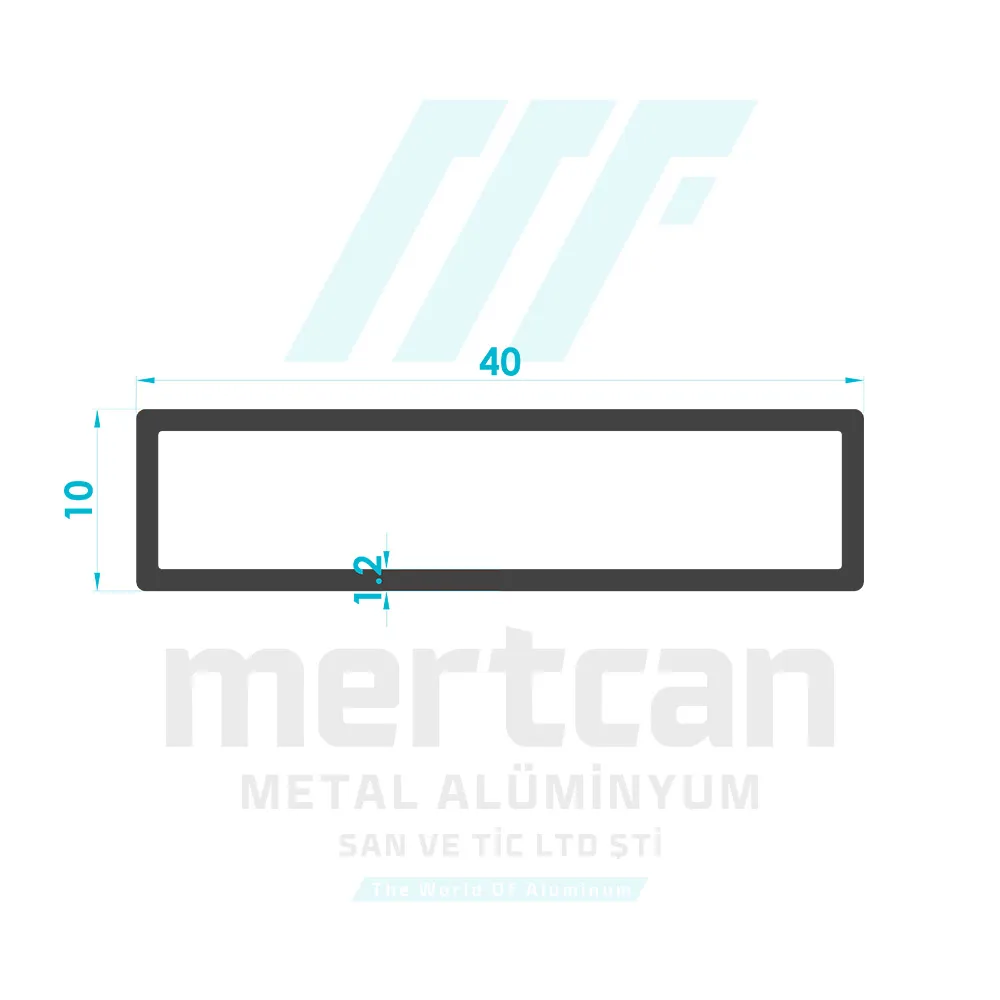 10x40 mm Vertical Safety Bar Profile