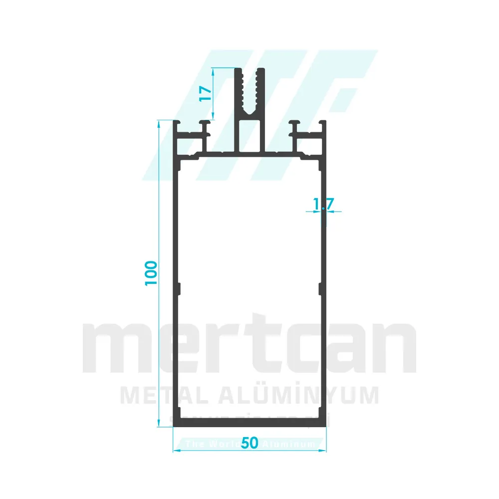 100mm Vertical Facade Profile (Long Beak)