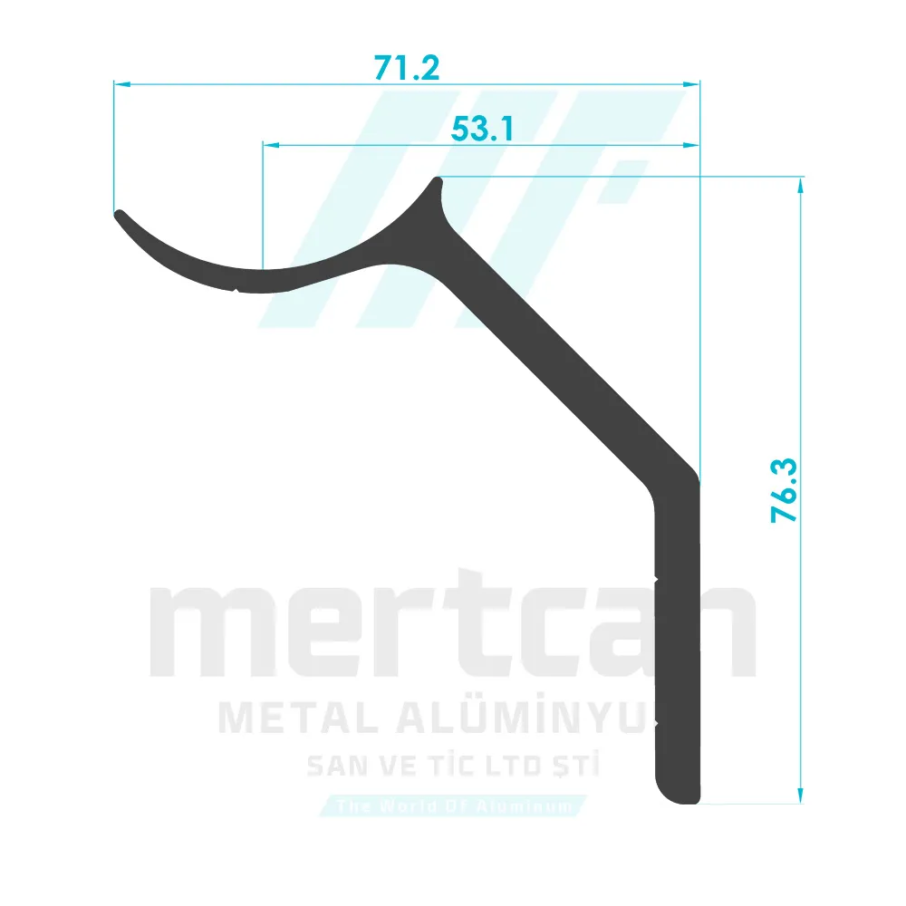 50mm Angled L Connection Profile