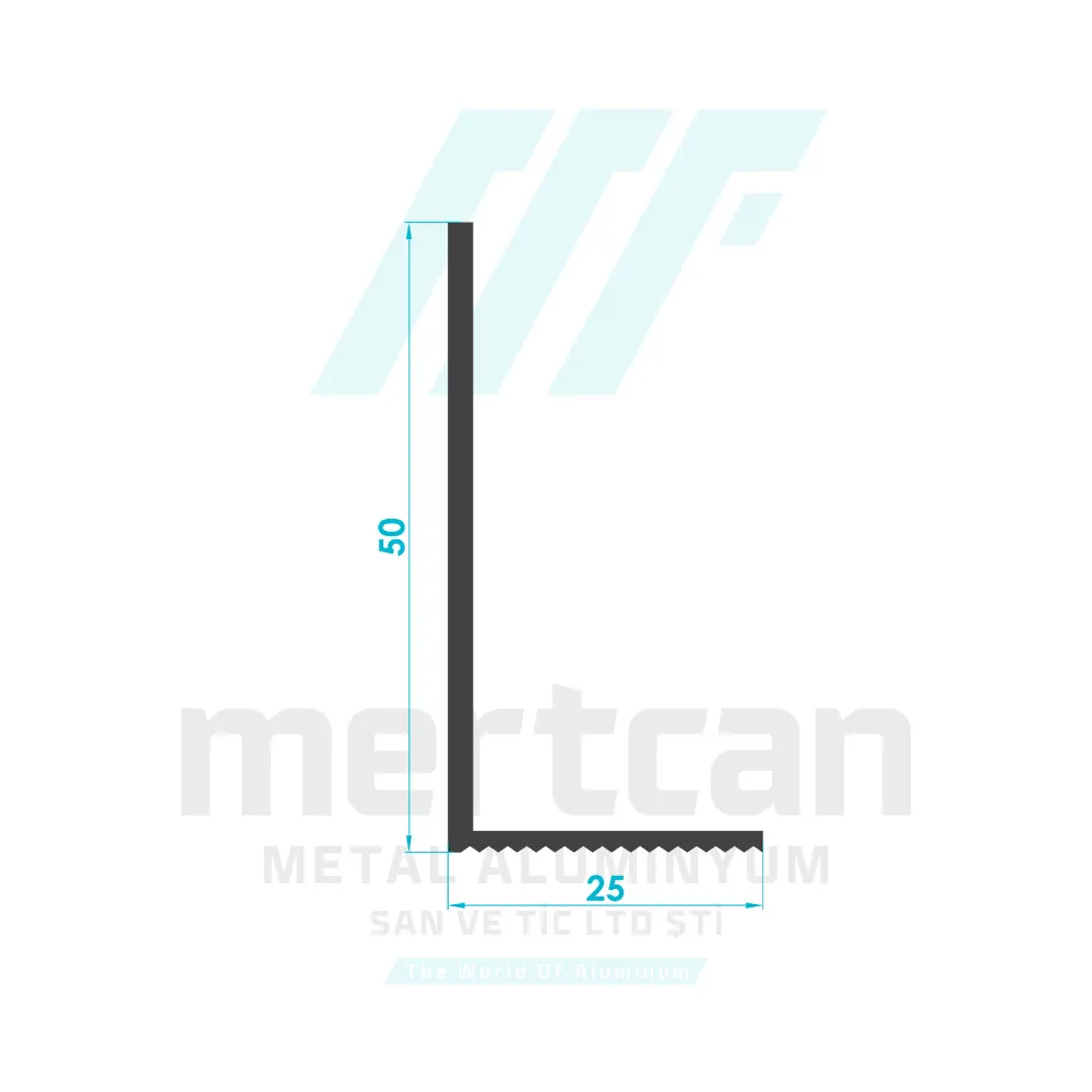 50x25 Serrated L Profile