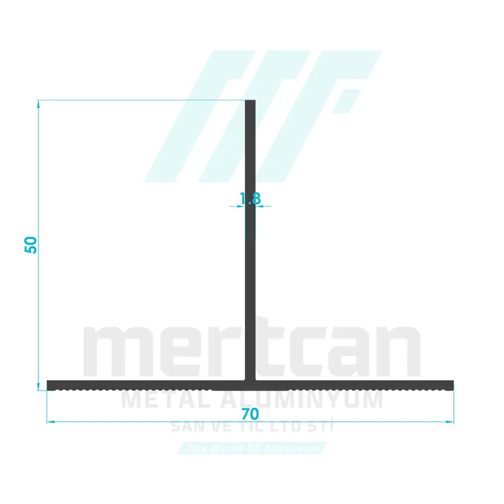 50x70 Serrated T Profile