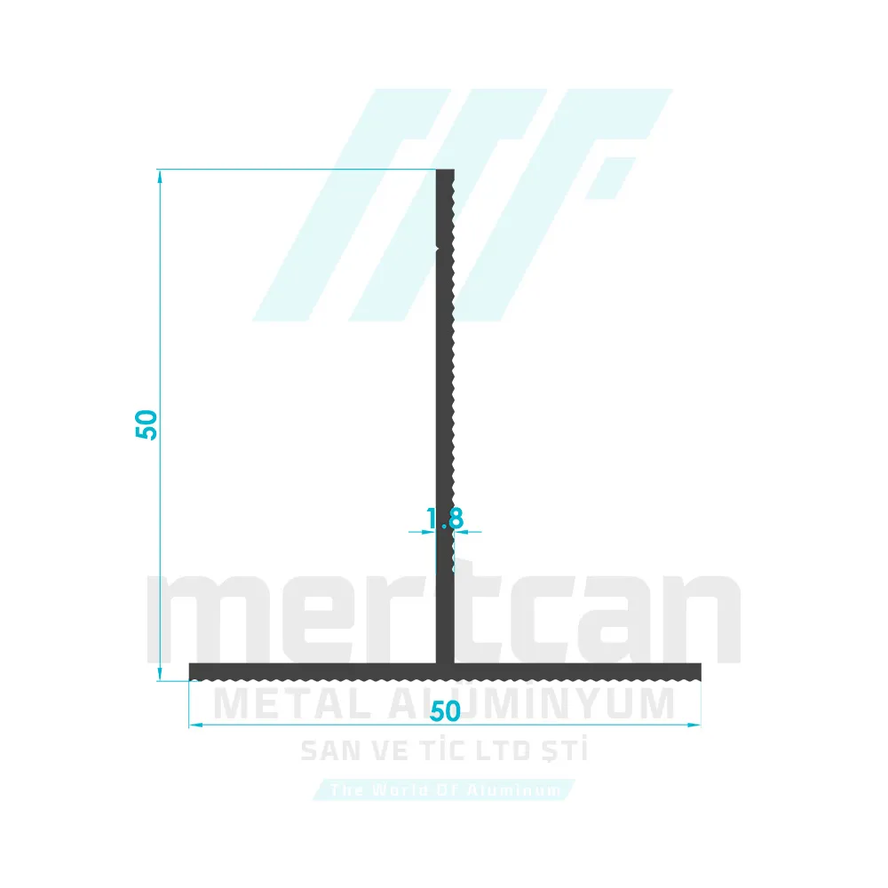 50x50 Serrated T Profile