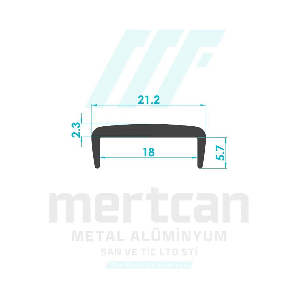U-Channel Glass Top Profile (for 16mm Glass)