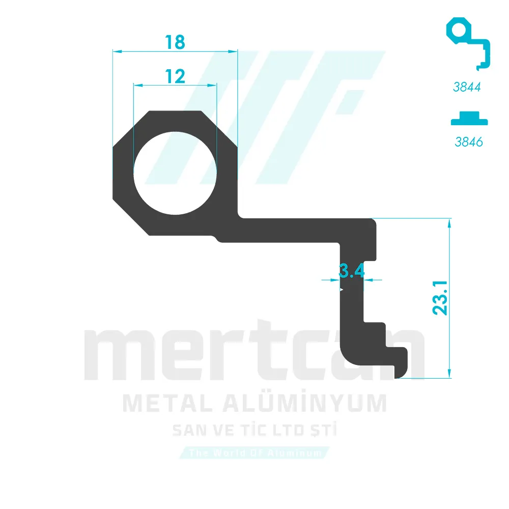 Thermal Insulation-System Door Hinge Profile - Sash