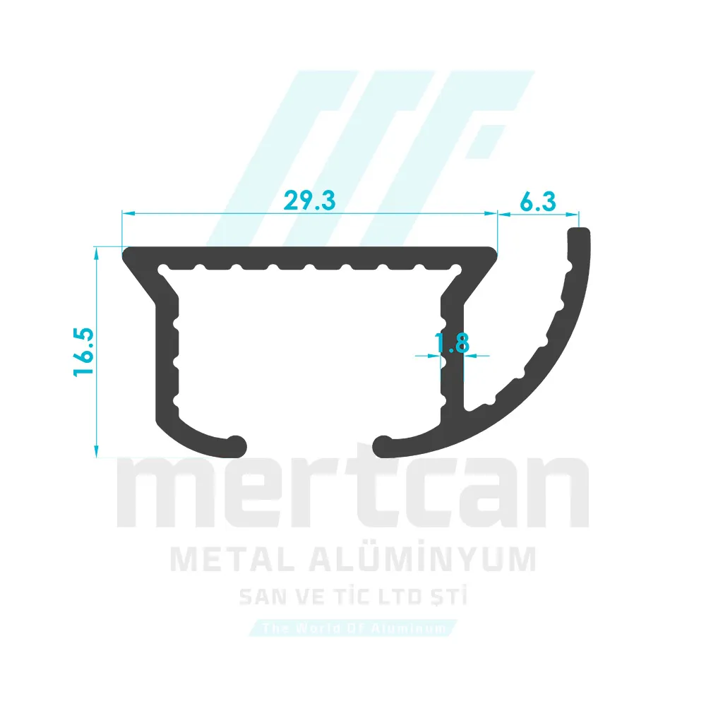 Single Curtain Rail Profile