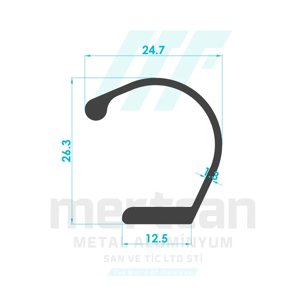 Aluminum C Handle Profile
