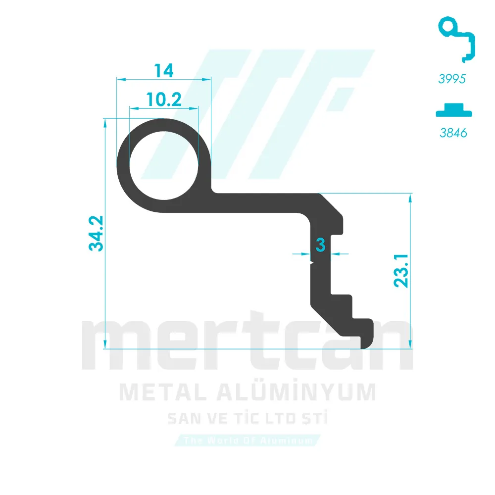 Thermal Insulation-System Hinge Profile - Sash